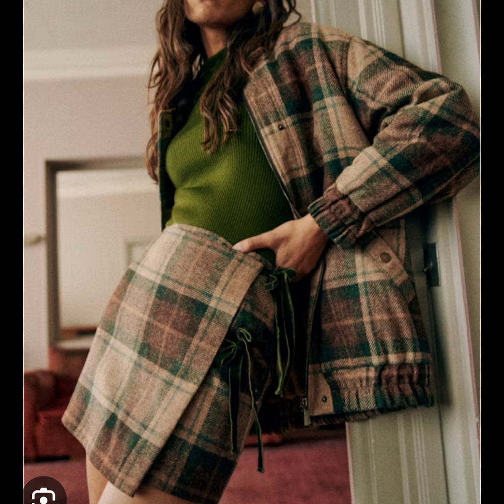 Sezane Opaline Skirt Carlisle Checks Plaid Mini